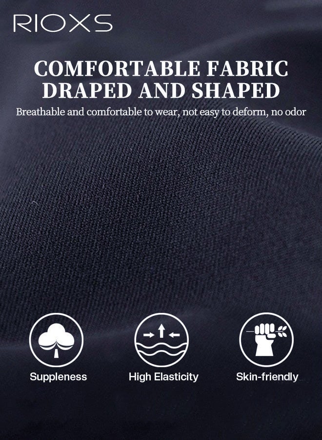 RIOXS Women's Flare Leggings, Ladies V Crossover Yoga Pants, Tummy Control High-Waisted Wide Leg Trousers, Gym Bootcut Yoga Pants, Bell Bottoms For Women, Deep Blue - Image 4